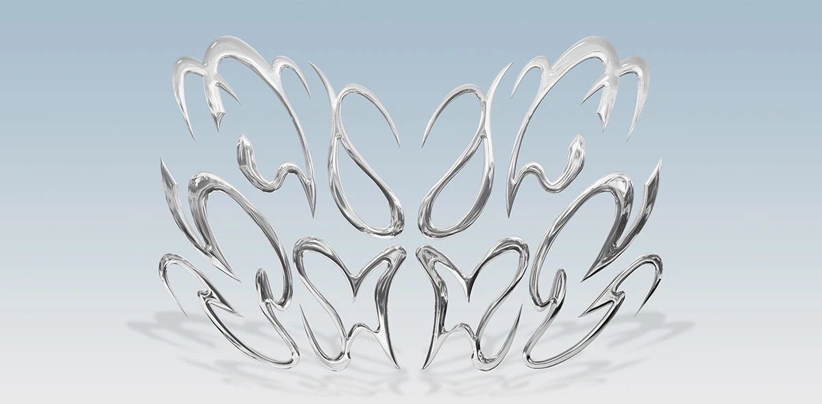 Metallic Wave Sculpture